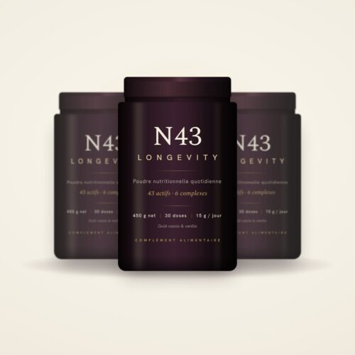 Trois flacons N43 Longevity — cure 3 mois, 90 doses